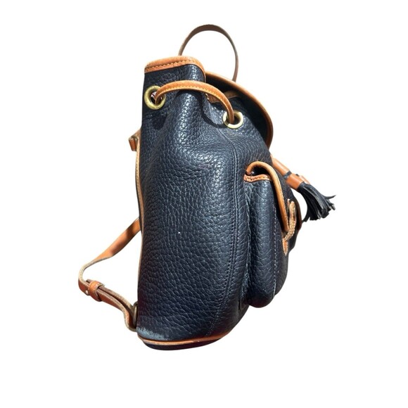 Vintage 90s Dooney & And Bourke Canyon Backpack/Tan Bag Pebble Leather USA Black - Picture 7 of 16